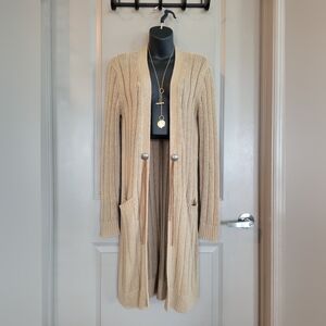 Lauren Ralph Lauren Long Cardigan Sweater South West Boho S Linen Cotton NWOT